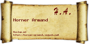 Horner Armand névjegykártya